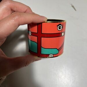 Hermes Red and Teal Abstract Design bracelet